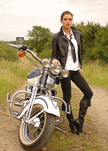 After ride gorgeous biker strips naked in the living room